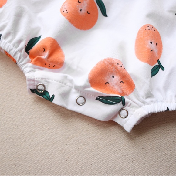 Orange Print Short Sleeve Graphic Bodysuit T-Shirt - Picture 8 of 9